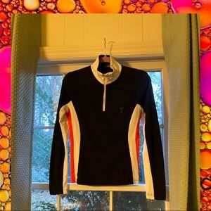 Golfino Long-Sleeve Unisex Polo; Black & White